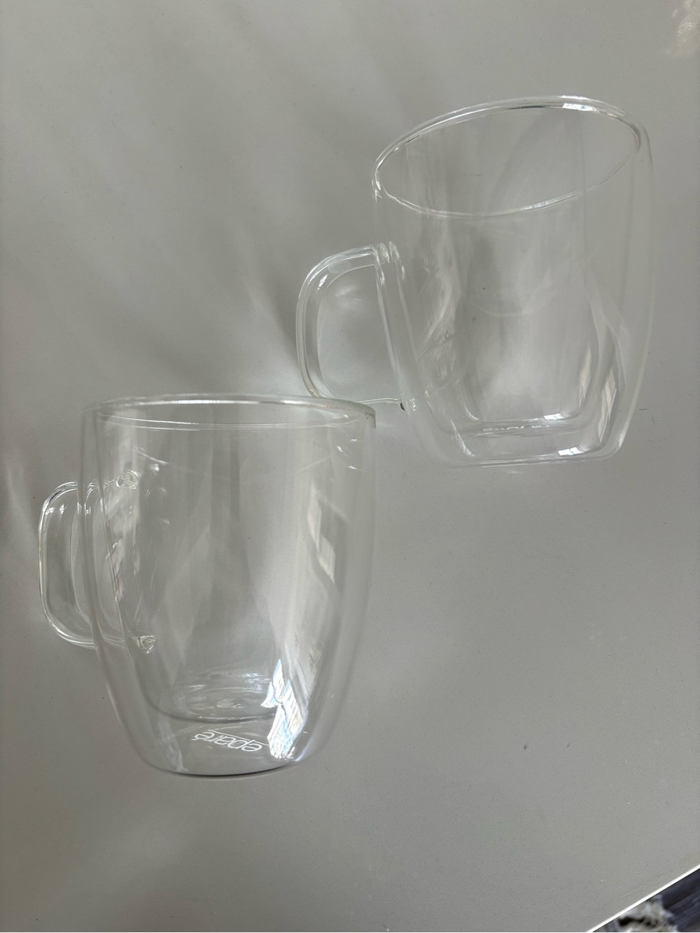 Double-Walled Clear Glass Coffee Mugs - Set of 2